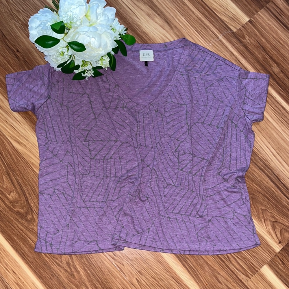 Short Sleeve V-Neck Boxy Crop Top